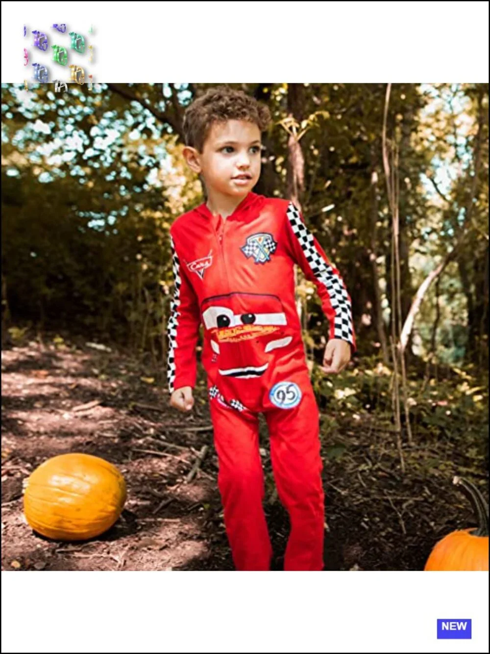 Toddler Boys Cars Cosplay Costume One-Piece Coverall Hooded Zip Up Jumpsuit